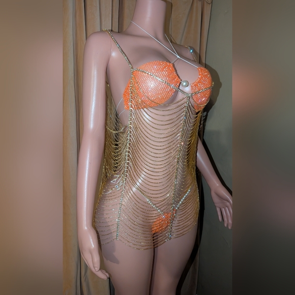 Rhinestones Strings Dress - Picture 9 of 13